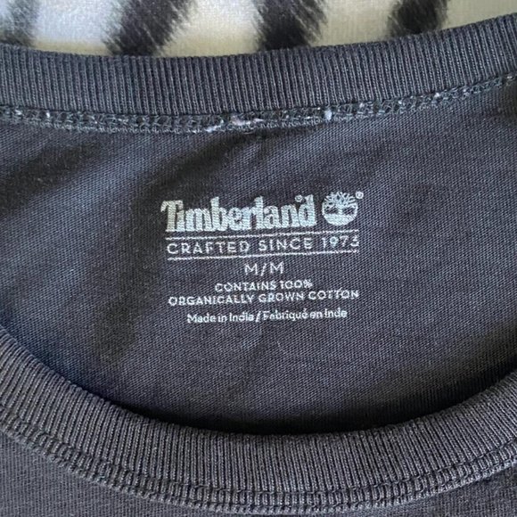 TIMBERLAND (Size M) Brand Logo Black Tee - Picture 4 of 5